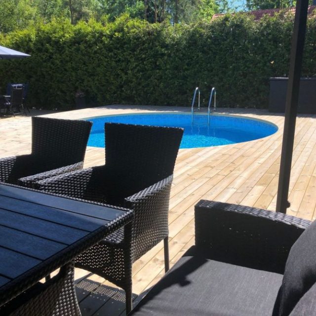 Pool ovan mark Planet Pool Planet Pool Stålväggspool Premium Rund 4,2x1,2m Inbyggd L:Pe Grå