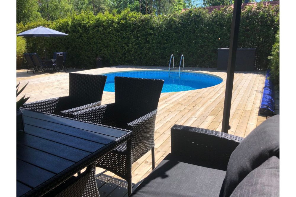 Pool ovan mark Planet Pool Planet Pool Stålväggspool Premium Rund 4,2x1,2m Inbyggd L:Pe Grå