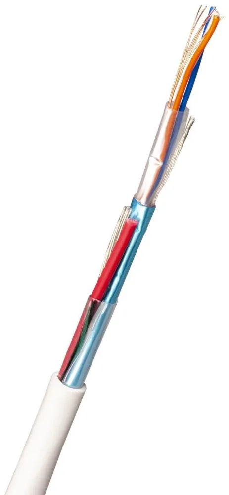 Nexans FLAQQBR Larmkabel 8 mm ytterdiameter, vit 100 m, rulle