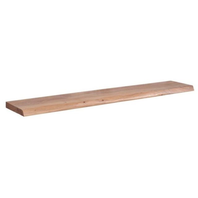 Vägghylla Wohnling träkant, massivt trä, flytande hylla, lantlig stil 140 cm