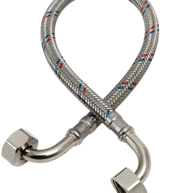SLANG GELIA VINKEL/VINKEL G15 1200, RF OMFLÄT DN8 G15 1200MM