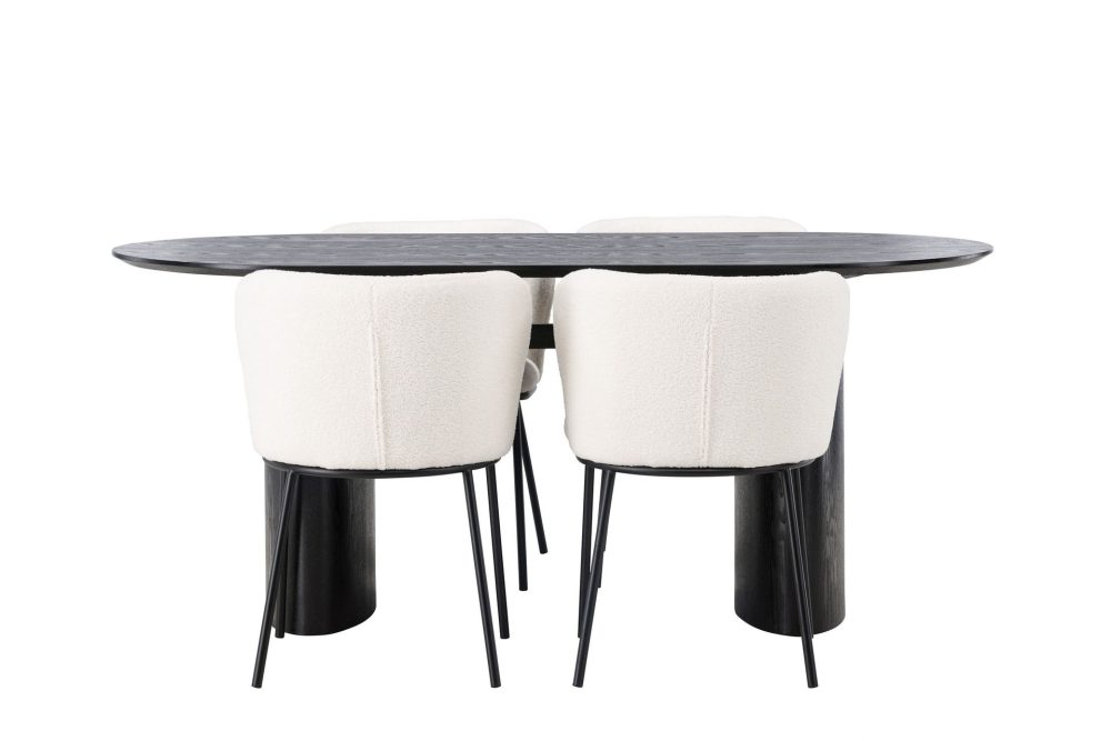 Isolde Matgrupp 180 cm Oval med 4 Edina Stolar