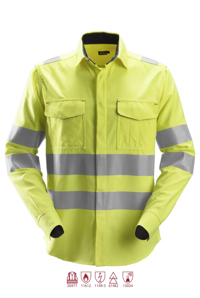 Snickers Workwear 8562 ProtecWork Skjorta varsel, gul L