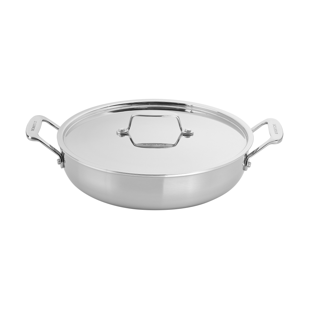 Scanpan Fusion 5 serveringspanna med lock, Rostfritt stål, Ø28 cm