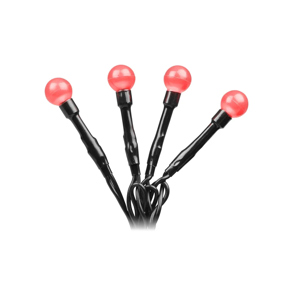 Konstsmide 3691-557 Ljusslinga röda cherry, svart kabel 6.32 m