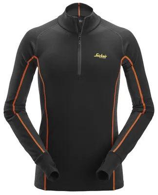 Snickers Workwear Stay Warm 9482 Underställströja svart, halvzip XXL
