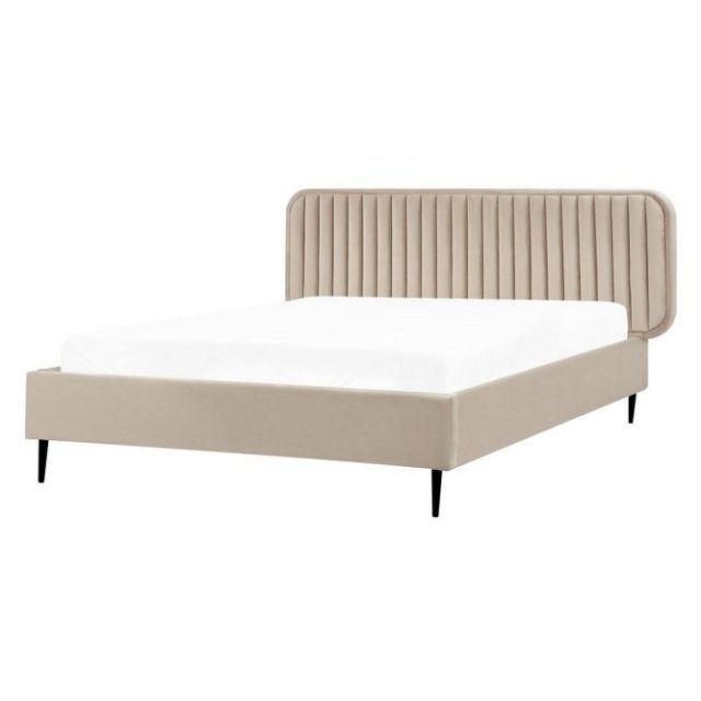 Dubbelsäng Brin med lamellram Taupe-Svart, 140x200 cm