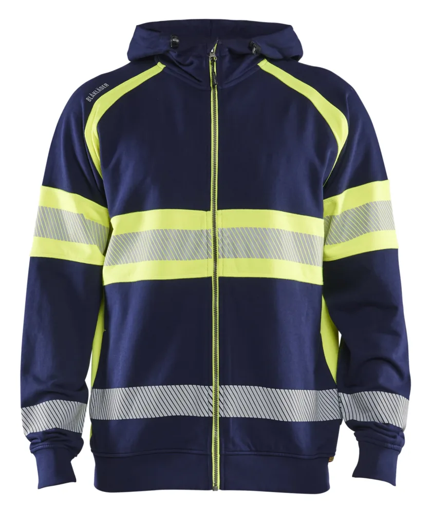 Blåkläder 355211589955XXL Huvtröja varsel, svart/röd, helzip Svart/röd