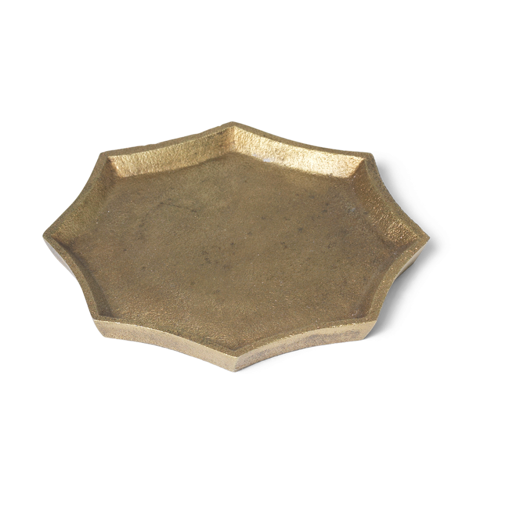 Otte dekorationsbricka 9,5x9,5 cm, Brass finish