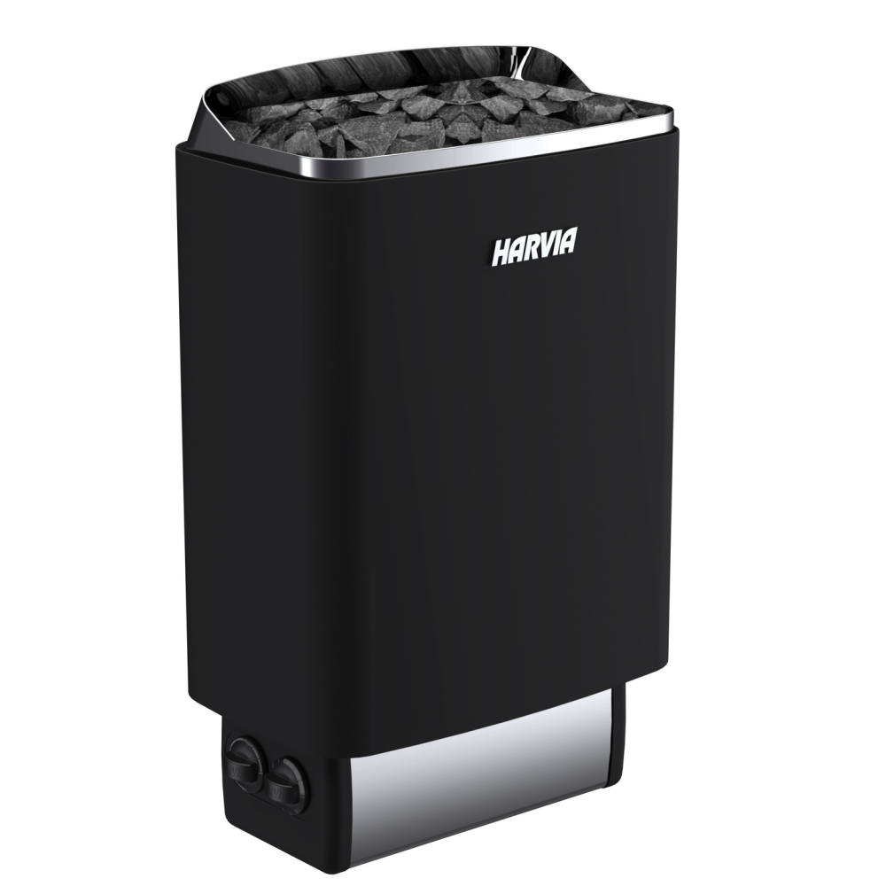 TOP HARVIA STEEL M60 SVART 6KW, 5–8 M³