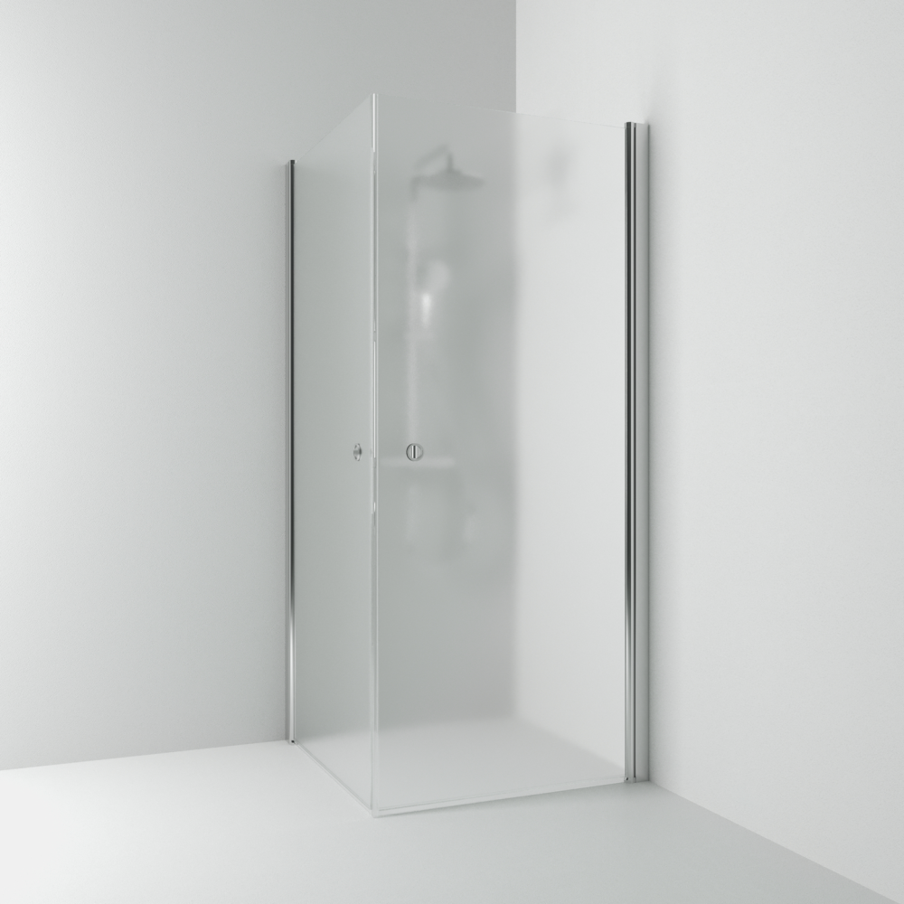 HÖRNDUSCH SVEDBERGS SKOGA RAK ALU BLANK FROST INTHT 90X198X90CM