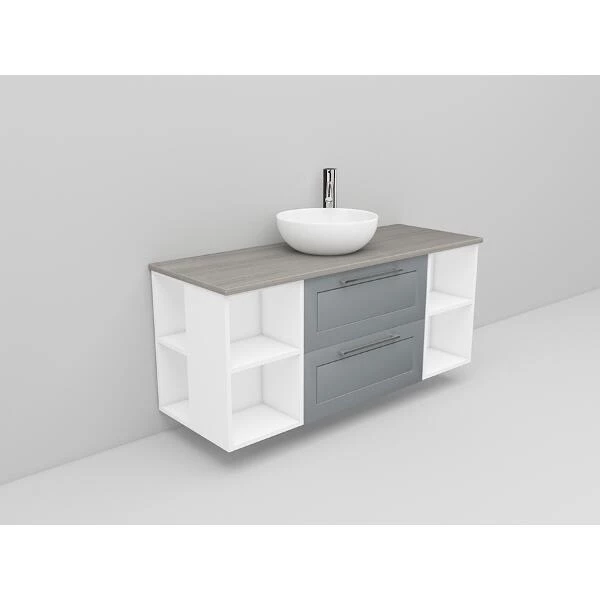 Badrumsmöbel Flexline Modell 181 120cm, Vit, Grå, Ram | Stuvbutiken - Bild 2