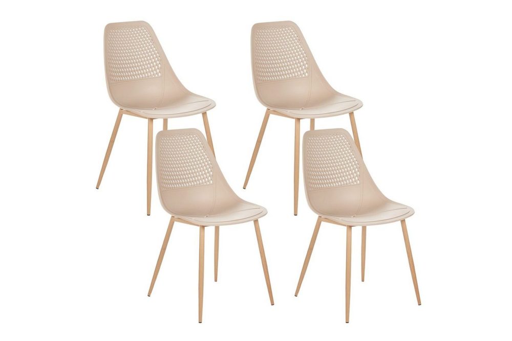 Matsalsstol Hazelton set om 4 Beige-Ljust Trä