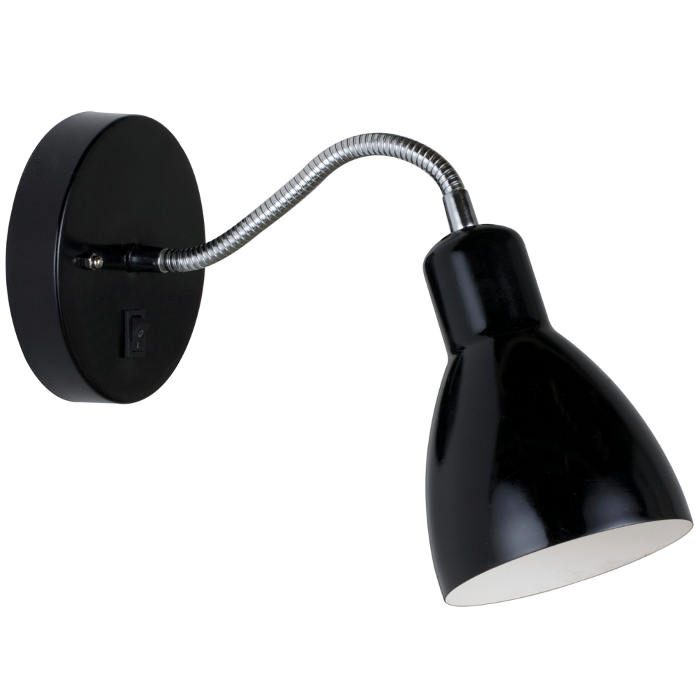 VÄGGLAMPA CYCLONE E14 SVART