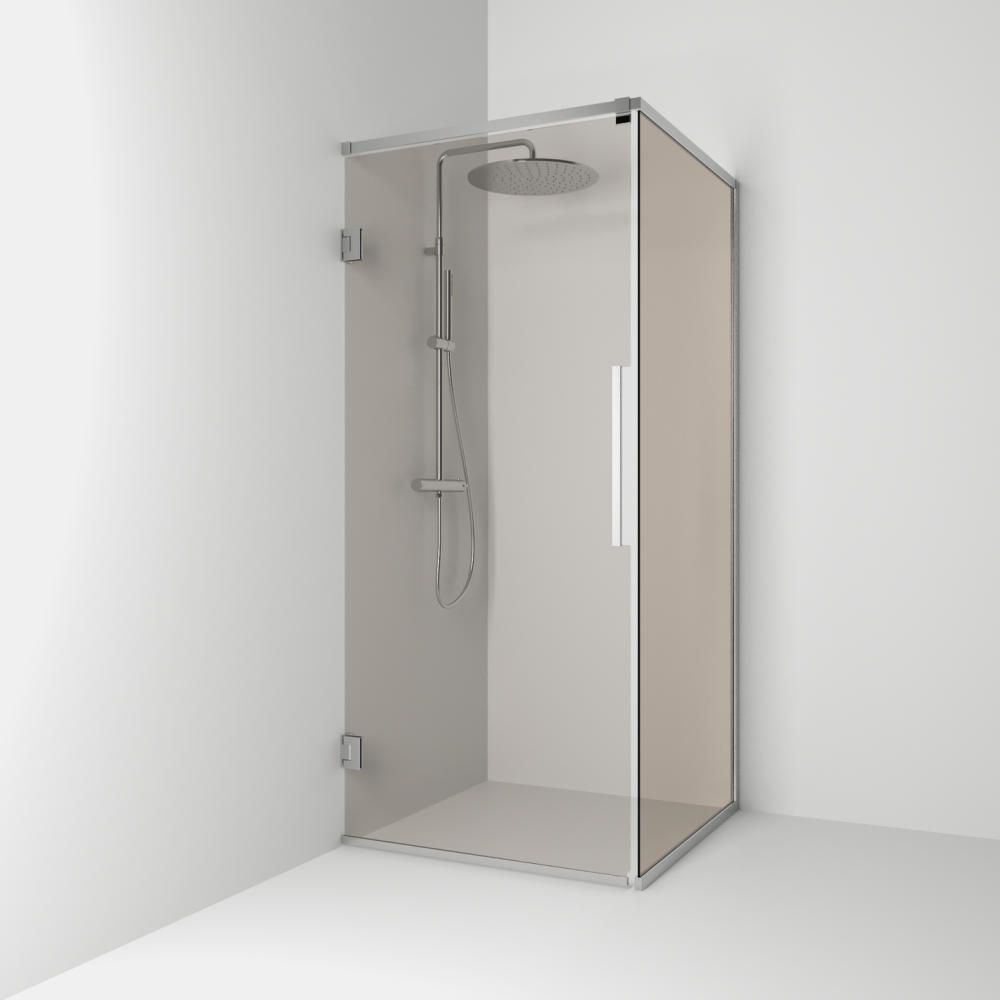 HÖRNDUSCH SVEDBERGS LANGFOSS RAK/FAST ALU MATT BRONSGLAS 80X200X92CM
