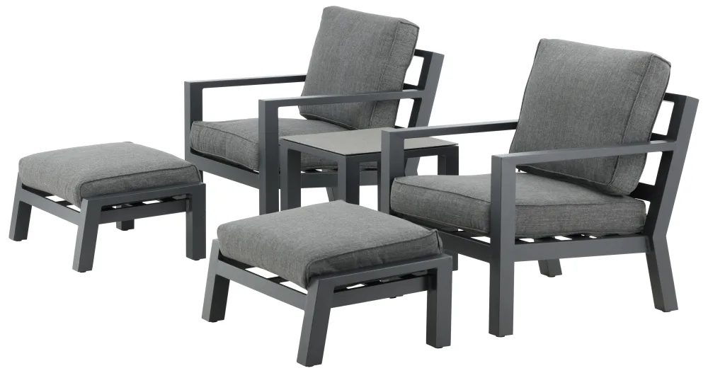 Venture Home Barcelona 1028-408 Loungeset stolar, pallar, bord, grått