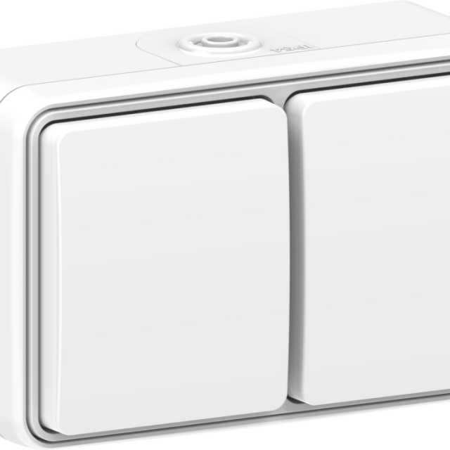 VÄGGUTTAG GELIA 2-V UTP JORD KAPSLAT, VIT 16A IP54 CONNECT 2 HOME
