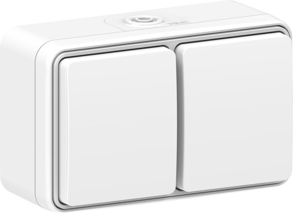 VÄGGUTTAG GELIA 2-V UTP JORD KAPSLAT, VIT 16A IP54 CONNECT 2 HOME