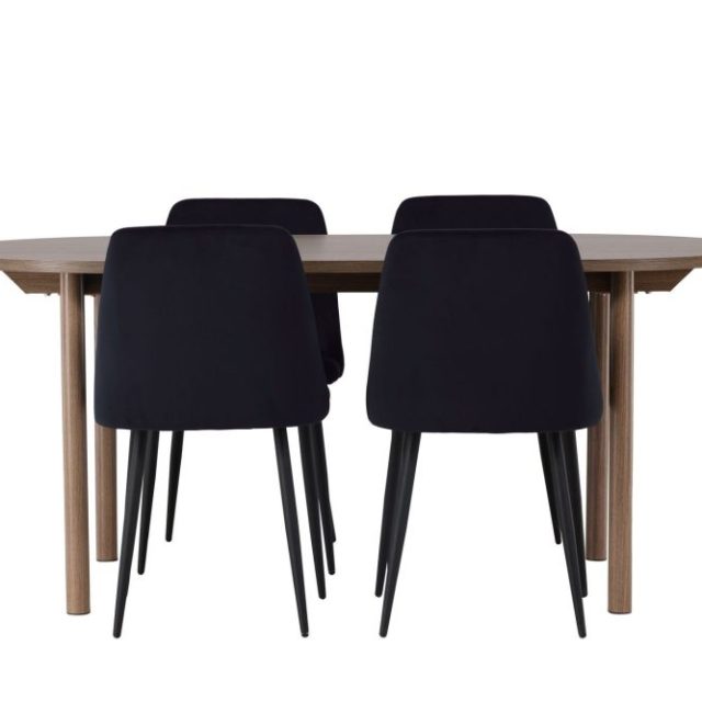 Andy Matgrupp 180 cm Oval med 4 Night stolar