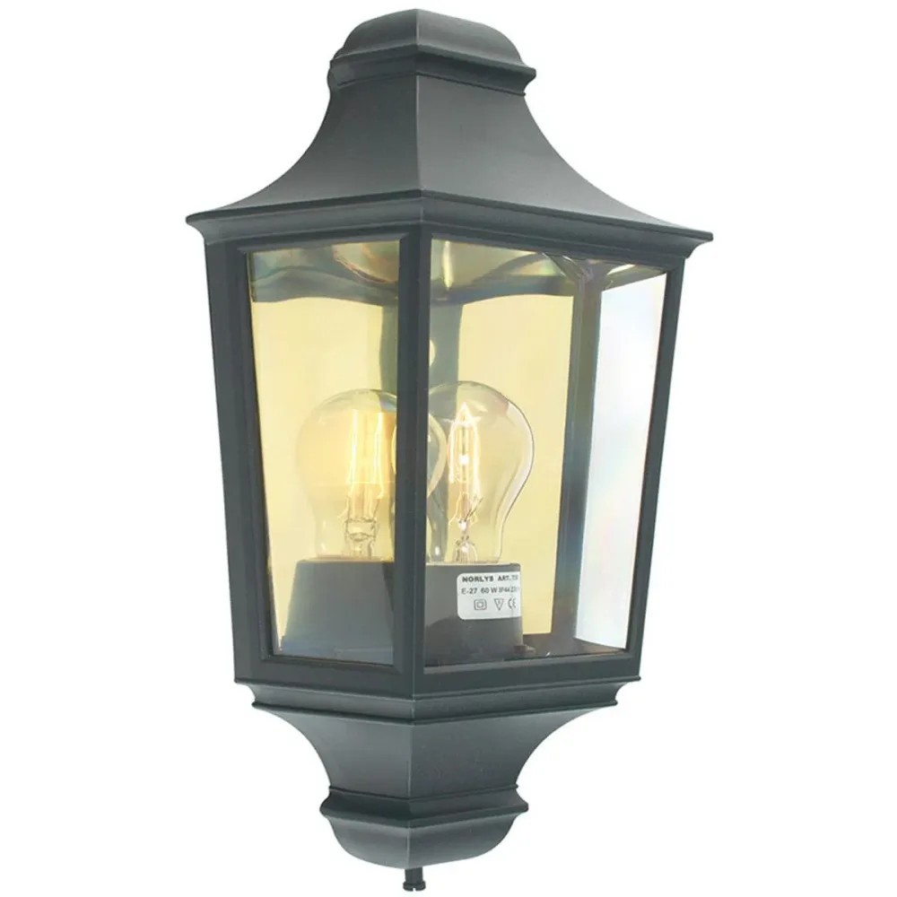 Norlys Glasgow 730 Väggarmatur E27, 46W, IP54 Svart