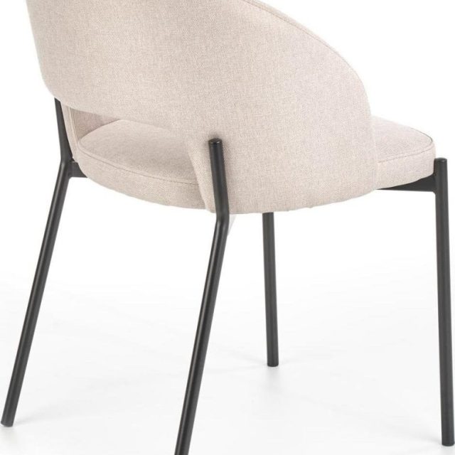 Stol beige med svarta ben - Cadeira