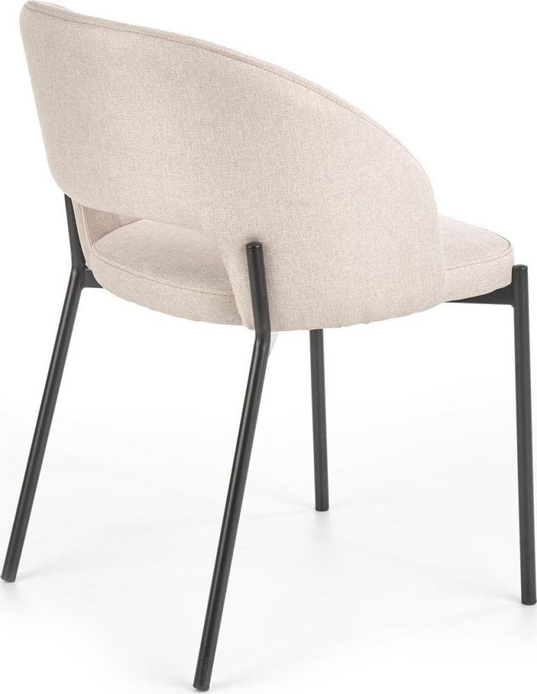 Stol beige med svarta ben - Cadeira