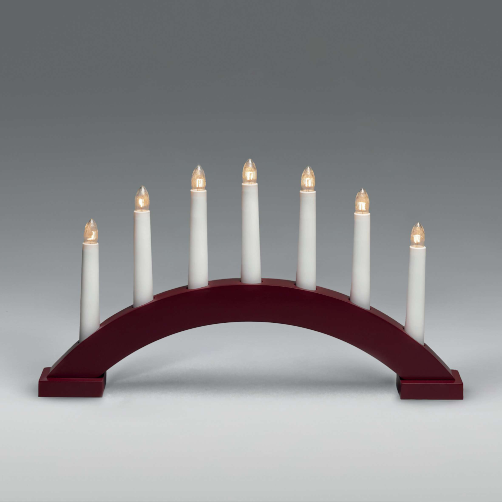 ELLJUSSTAKE 7-ARM RÖD 3972-520 TRÄ KONSTSMIDE