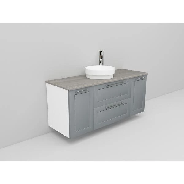 Badrumsmöbel Flexline Modell 156 120cm, Vit, Grå, Ram | Stuvbutiken