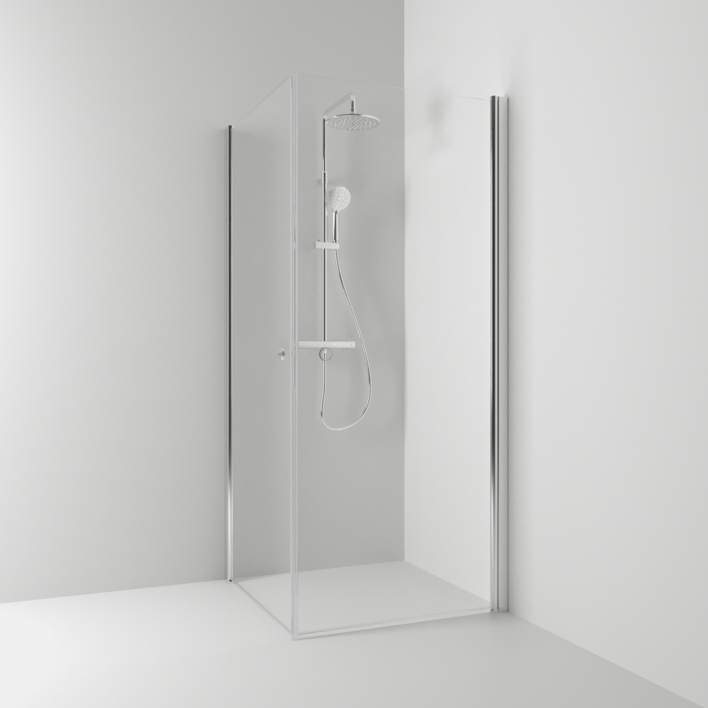 HÖRNDUSCH SVEDBERGS SKOGA RAK/FAST ALU BLANK KLAR INTHT 80X198X83CM