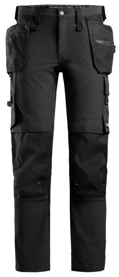 ARBETSBYXA SNICKERS WORKWEAR STRETCH AW HP SVART, STL 104