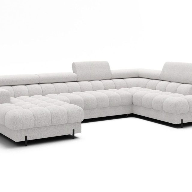 Feraria 6-sits Bubblig Bäddsoffa med Divan och Schäslong förvaring Höger