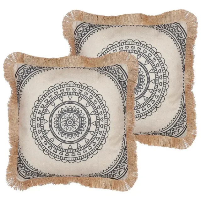 Prydnadskuddar Agrimony set om 2 Beige/svart