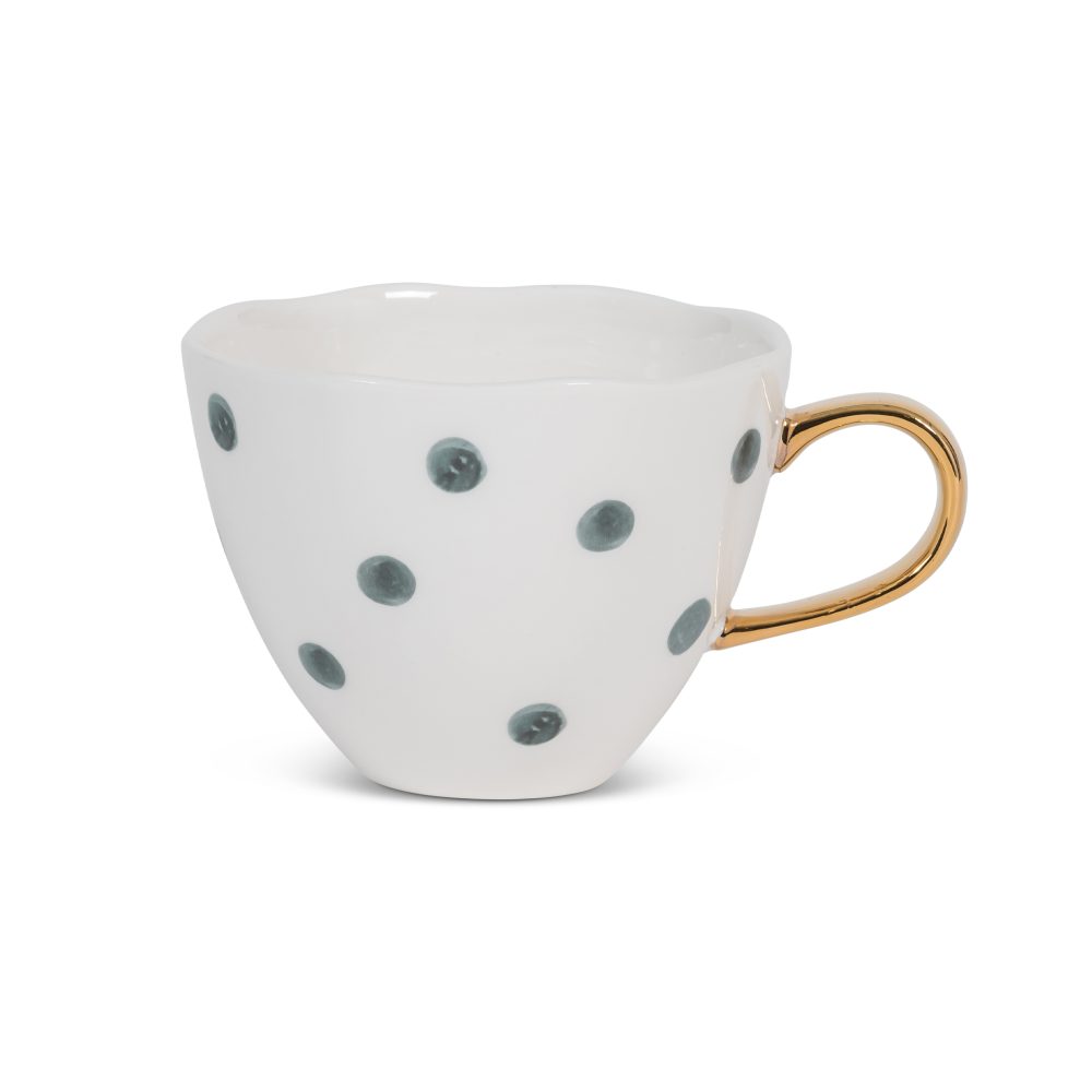 Good Morning mugg cappuccino 30 cl vit, Small dots