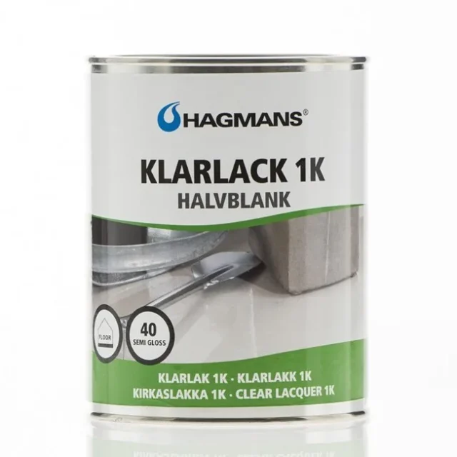Hagmans 1K 40 Klarlack halvblank Transparent