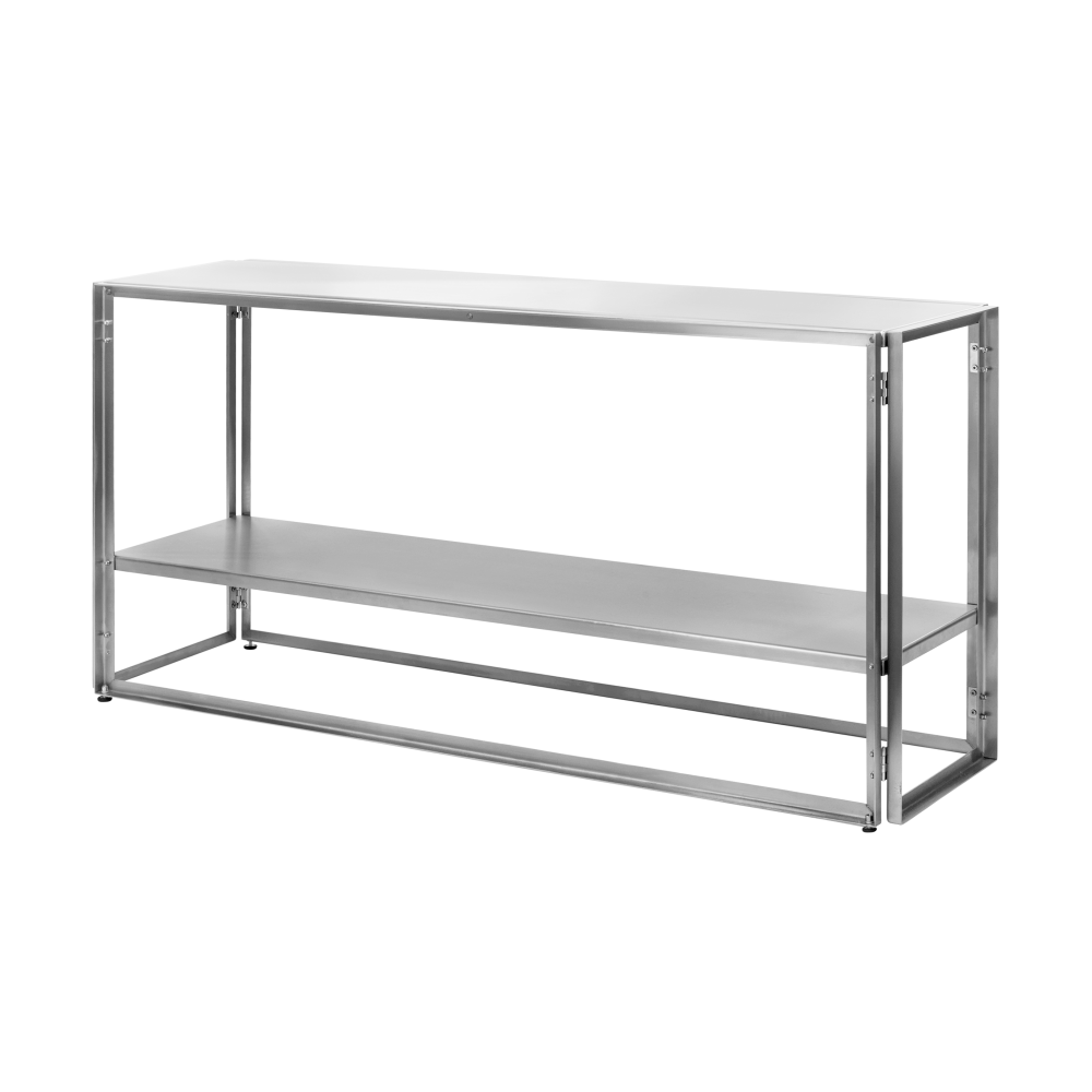 Foldable konsoll 124x60 cm, Borstat rostfritt stål