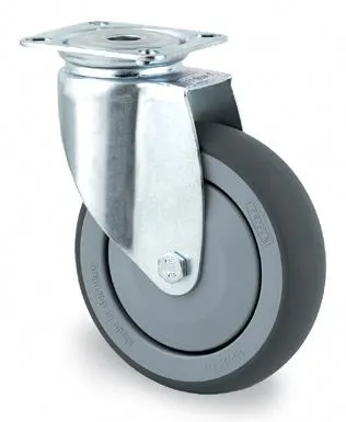 Tente 2470PJP125P50 Länkhjul termogummi, platta 77x67 mm 125 mm