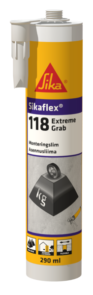 MONTERINGSLIM SIKAFLEX-118 EXTR.GRAB WHITE 290 ML