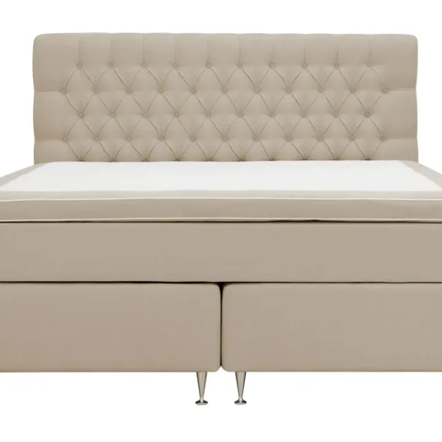 HVILA Lyx Komplett Sängpaket 160x200 cm Kontinentalsäng med knappad sänggavel