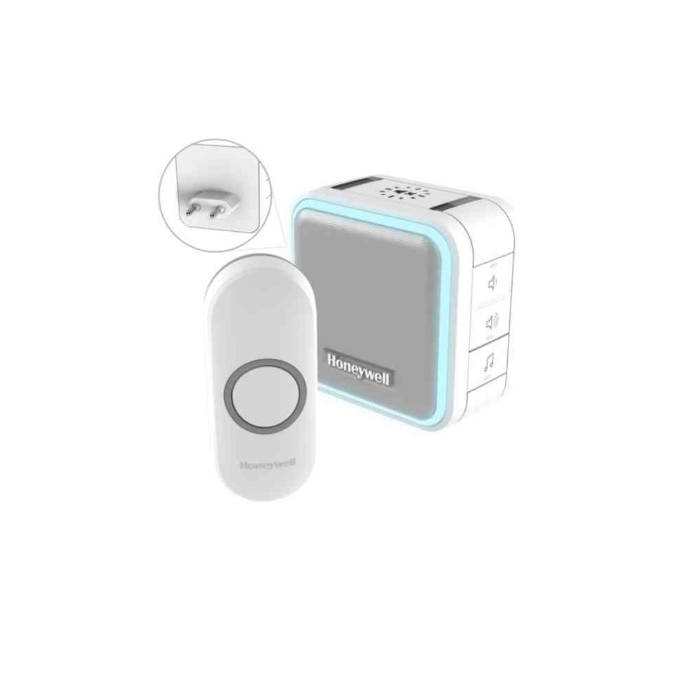 Dörrsignalset Trådlös Plug In LED Ljus Serie 5 150m 230V IP55 Vit Honeywell