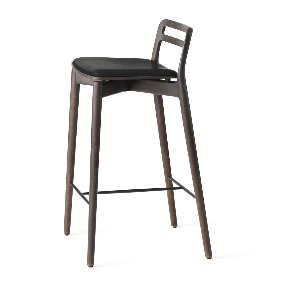 Vipp485 Cabin barstol 90 cm, Dark oak-black leather