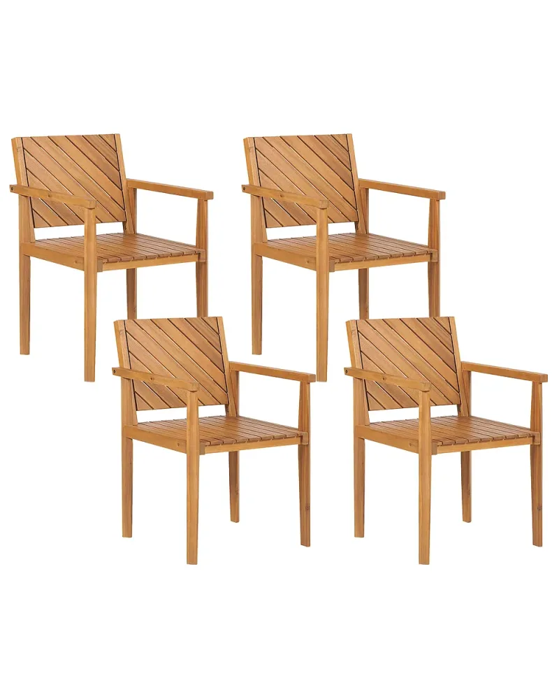 Set med 4 trädgårdsstolar BARATTI Akaciaträ Brun