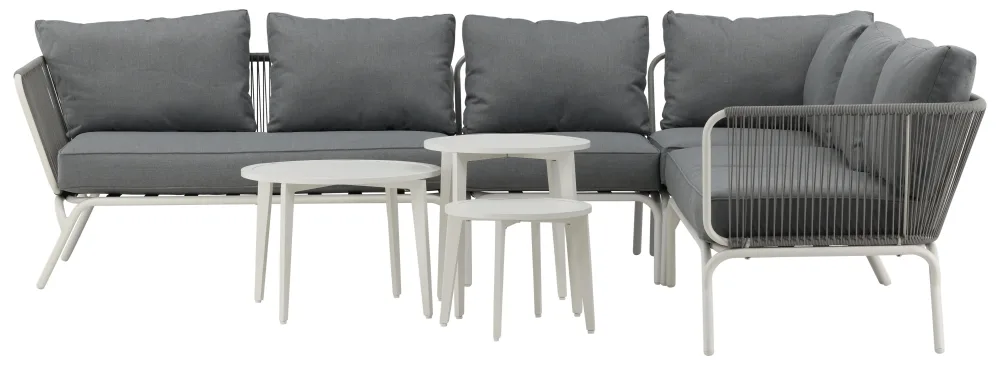 Venture Home Roxo 9151-018 Loungeset soffa, satsbord, grått/vitt