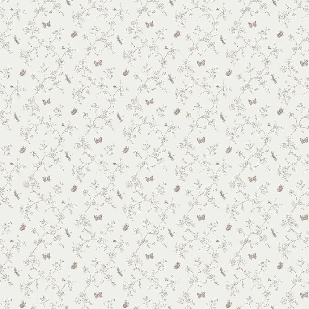 Galerie Wallcoverings Miniatyrer II G67853 Tapet Botanical Trail Vit/grå