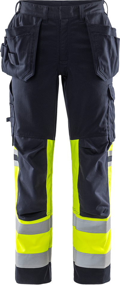 STRETCHBYXA FLAM 2263 ATHF VARSELGUL/MARINBLÅ STL C54