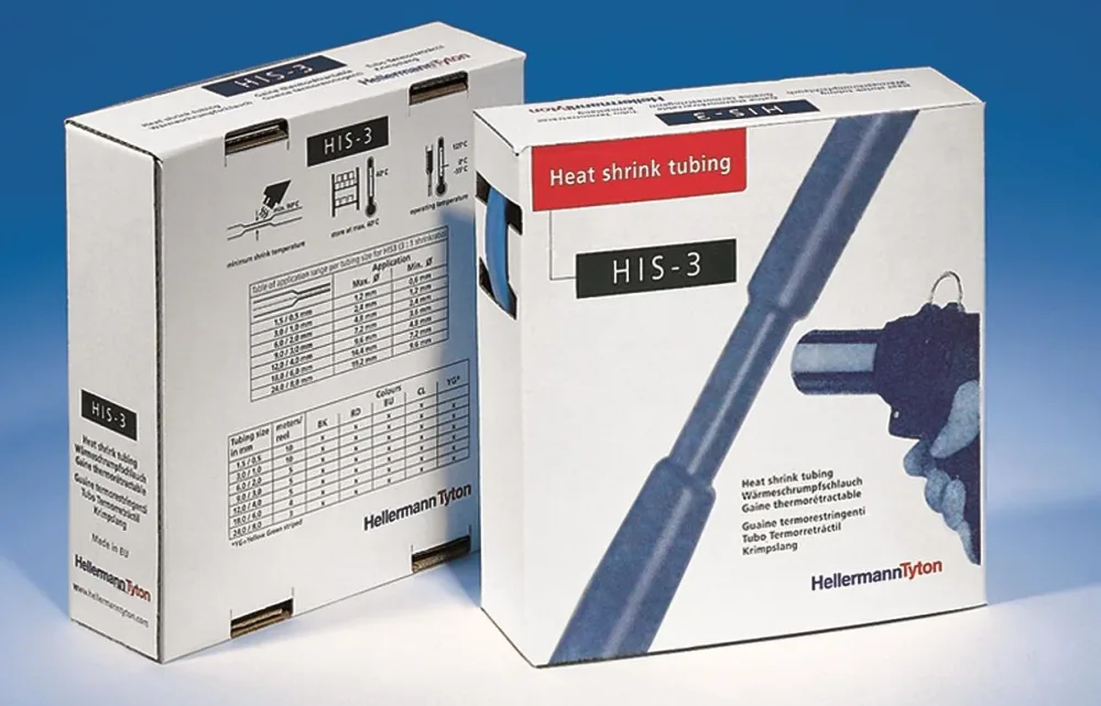 Hellermann Tyton HIS-3 Krympslang 9/3 mm, 5 m Grön/Gul
