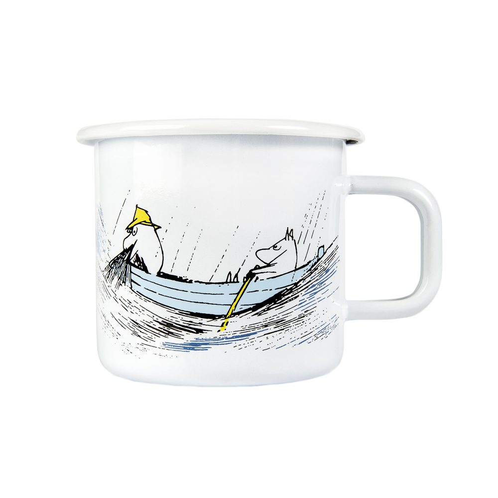 Gone fishing emaljmugg 37 cl, Vit