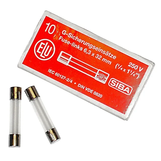 SIBA 7005961.8 Finsäkring 6 x 32 mm, trög, 10-pack 8 A
