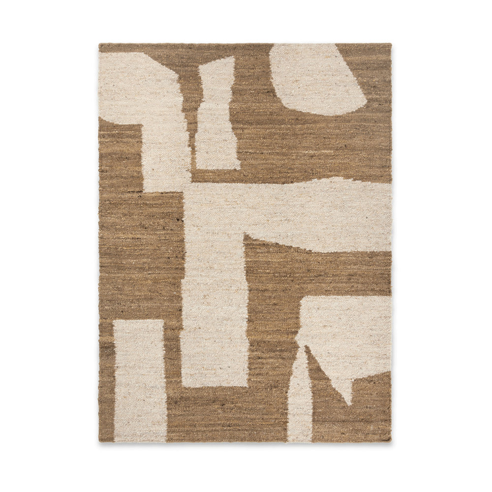Piece ullmatta, Off-white-Toffee, 140x200 cm