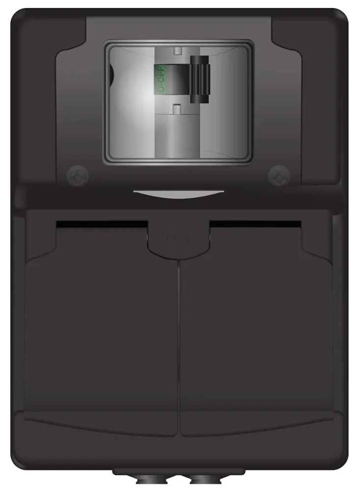 Norwesco 470050 Vägguttag med jordfelsbrytare, svart 10MA