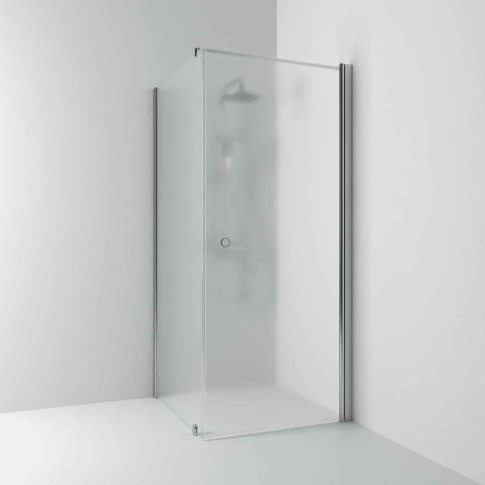 HÖRNDUSCH SVEDBERGS RAK/FAST SK HG MA/FR80X90, MATT FROST INTHT 80X198X90CM